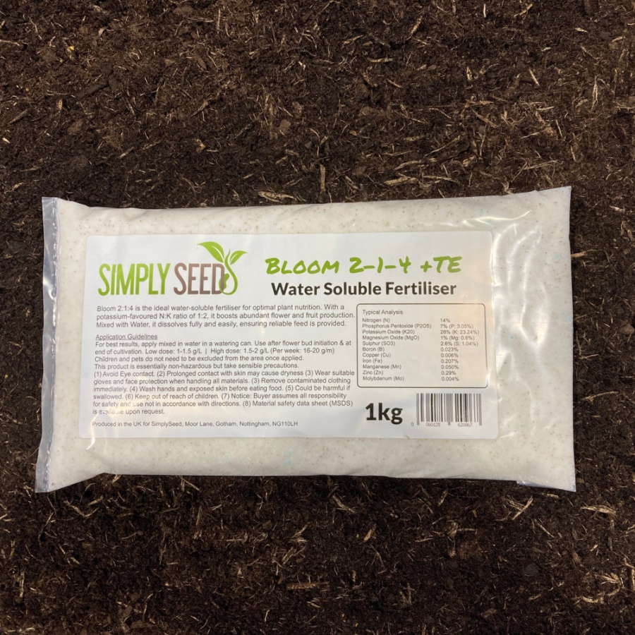 ''Bloom'' 2-1-4 Water Soluble Fertiliser - 1kg